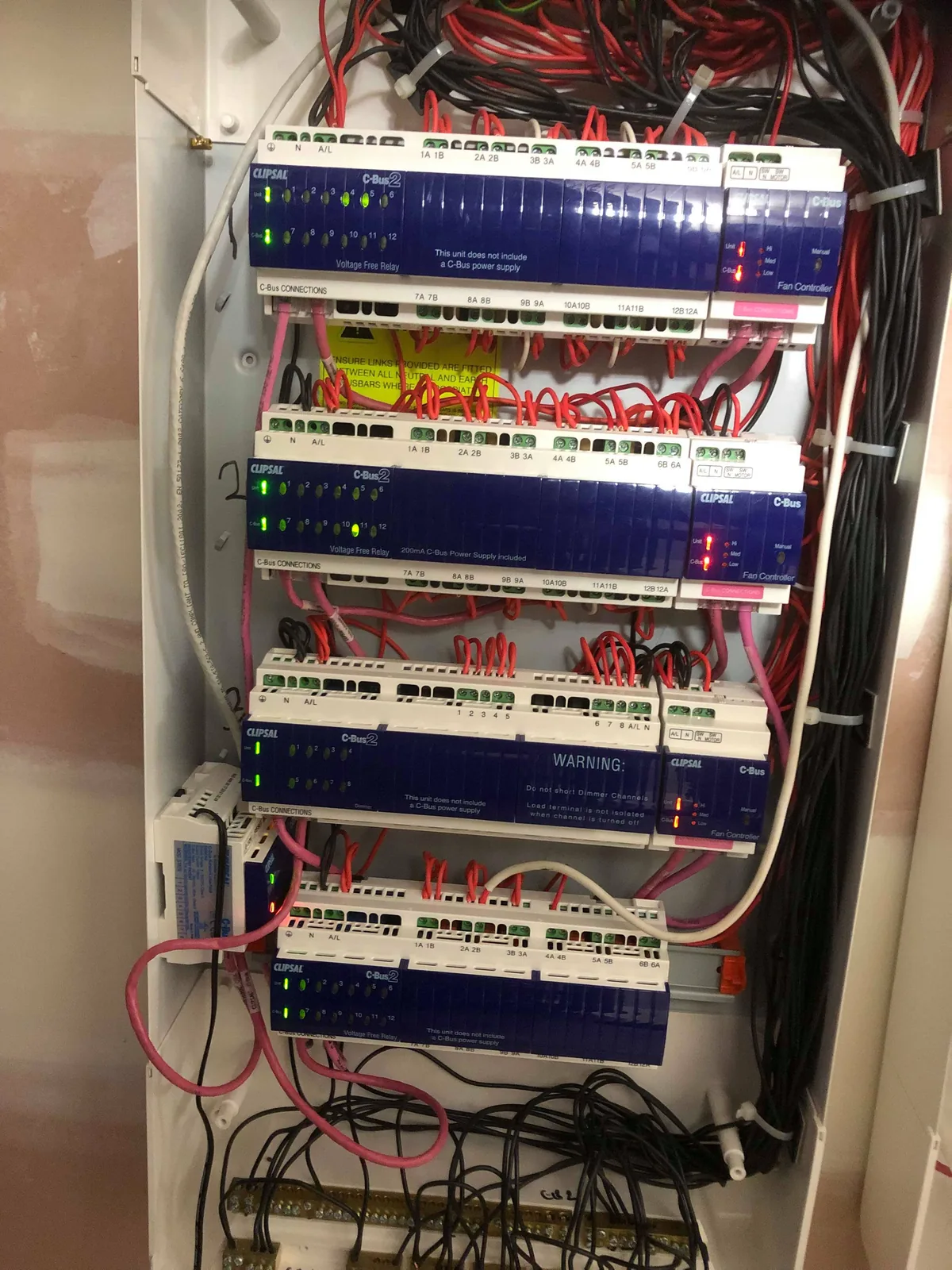 Structured data cabinet with patch panels and switches